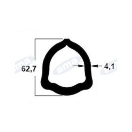 Rura 1,5 m profil trójkątny, 62,7 mm pasuje do rury teflonowanej