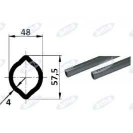 Rura 2m, profil cytrynka 48×57,5, G6 W2400